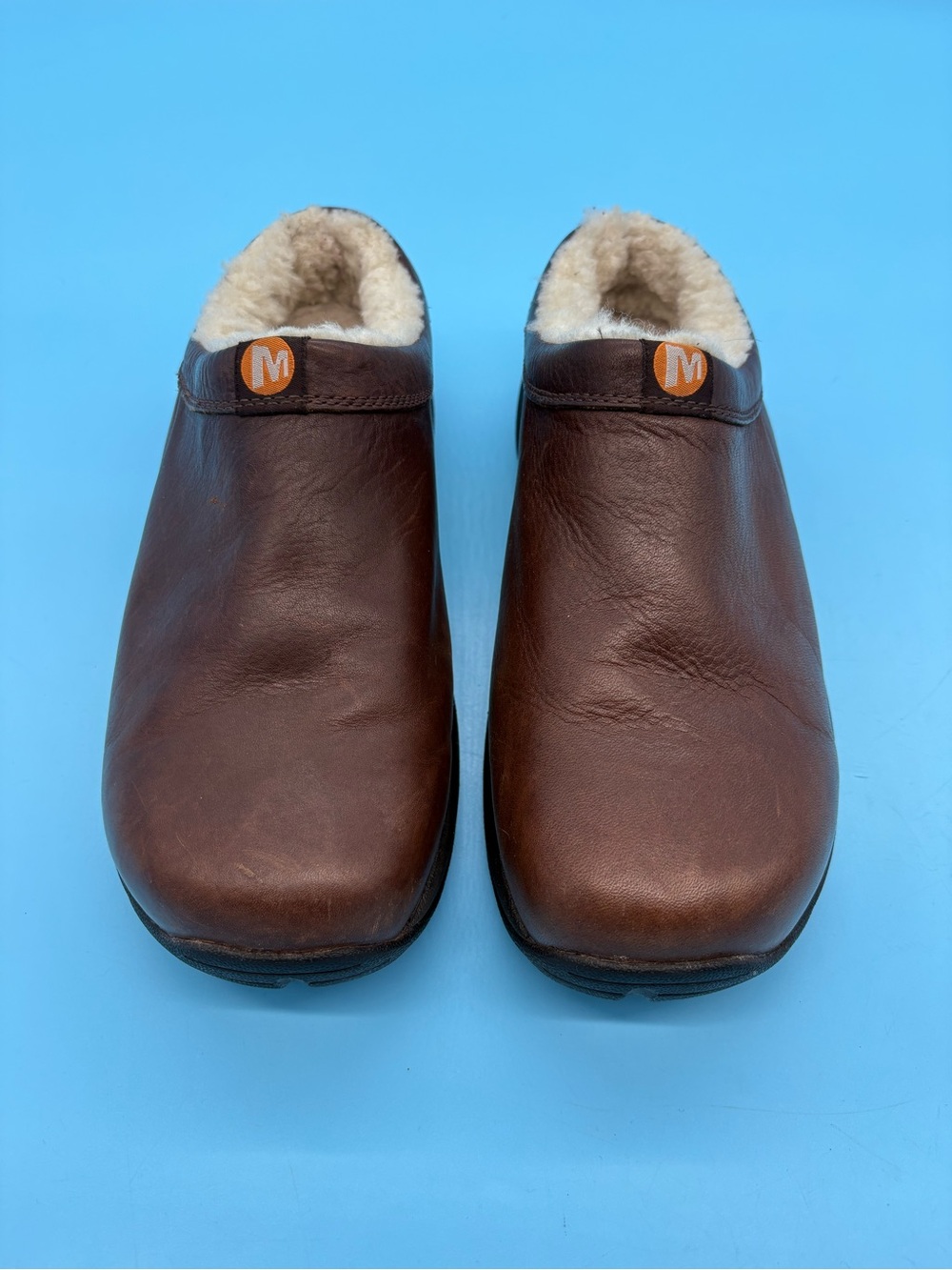 Merrell Men's Primo Chill
Brown Leather Fleece Lined Clogs
Slip On Size 9.5